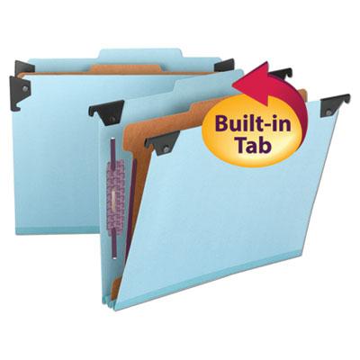View larger image of FasTab Hanging Pressboard Classification Folders, 1 Divider, Letter Size, Blue
