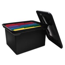 File Tote with Lid, Letter/Legal Files, 14.13" x 18" x 10.75", Black