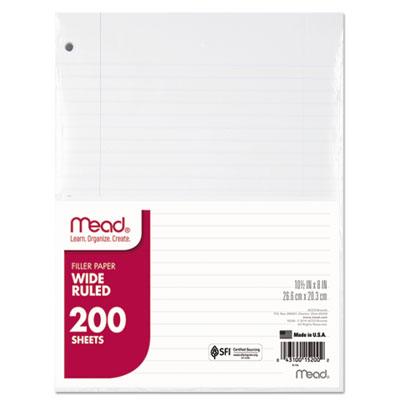 View larger image of Filler Paper, 3-Hole, 8 x 10.5, Wide/Legal Rule, 200/Pack