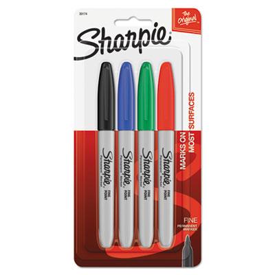 View larger image of Fine Tip Permanent Marker, Assorted Colors, 4/Set