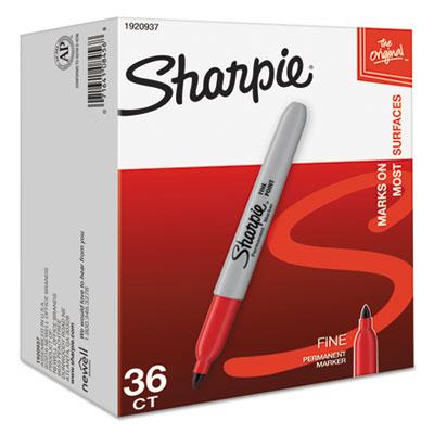 View larger image of Fine Tip Permanent Marker, Red, 36/Pack