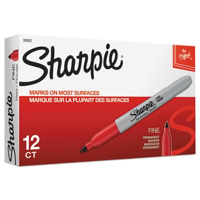 View larger image of Fine Tip Permanent Marker, Red, Dozen