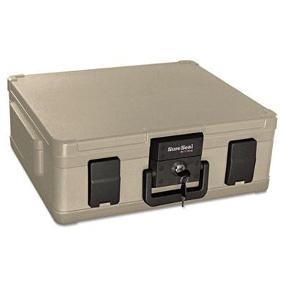 View larger image of Fire and Waterproof Chest, 0.38 cu ft, 19.9w x 17d x 7.3h, Taupe