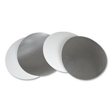 Flat Board Lids for 8" Round Containers, Silver, Paper, 500 /Carton