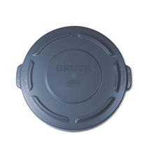 BRUTE Self-Draining Flat Top Lids for 20 gal Round BRUTE Containers, 19.88" Diameter, Gray