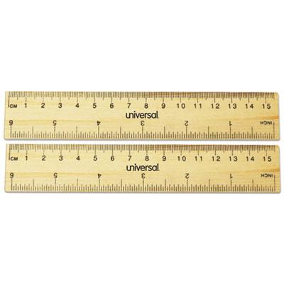 View larger image of Flat Wood Ruler, Standard/Metric, 6"