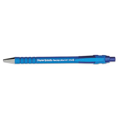 View larger image of FlexGrip Ultra Recycled Ballpoint Pen, Retractable, Fine 0.8 mm, Blue Ink, Black/Blue Barrel, Dozen
