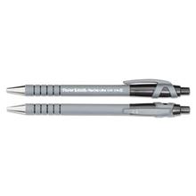 FlexGrip Ultra Recycled Ballpoint Pen, Retractable, Medium 1 mm, Black Ink, Black/Gray Barrel, Dozen