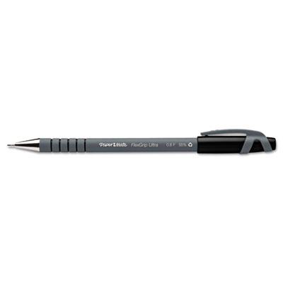 View larger image of FlexGrip Ultra Recycled Ballpoint Pen, Stick, Fine 0.8 mm, Black Ink, Gray Barrel, Dozen