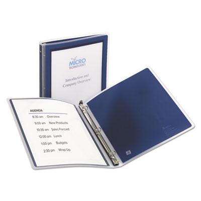 View larger image of Flexi-View Binder with Round Rings, 3 Rings, 0.5" Capacity, 11 x 8.5, Navy Blue