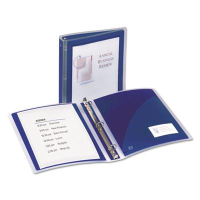 View larger image of Flexi-View Binder with Round Rings, 3 Rings, 1.5" Capacity, 11 x 8.5, Navy Blue
