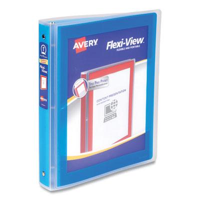 View larger image of Flexi-View Binder with Round Rings, 3 Rings, 1" Capacity, 11 x 8.5, Blue