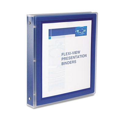 View larger image of Flexi-View Binder with Round Rings, 3 Rings, 1" Capacity, 11 x 8.5, Navy Blue