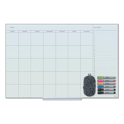 View larger image of Floating Glass Dry Erase Undated One Month Calendar, 35 x 23, White