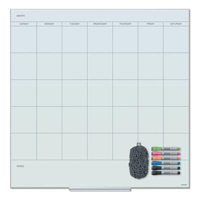 View larger image of Floating Glass Dry Erase Undated One Month Calendar, 35 x 35, White