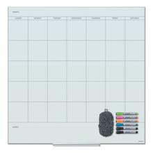 Floating Glass Dry Erase Undated One Month Calendar, 35 x 35, White