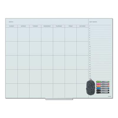 View larger image of Floating Glass Dry Erase Undated One Month Calendar, 47 x 35, White