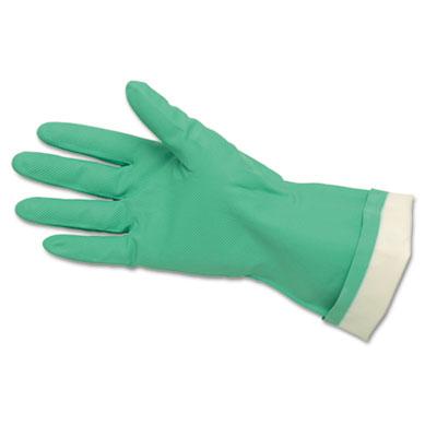 View larger image of Flock-Lined Nitrile Gloves, One Size, Green, 12 Pairs