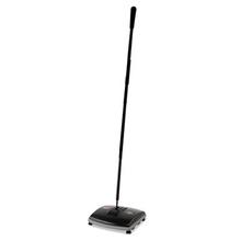 Floor and Carpet Sweeper, Plastic Bristles, 44" Handle, Black/Gray