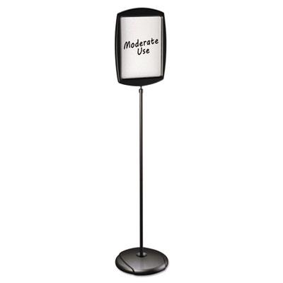 View larger image of Floor Stand Sign Holder, Rectangle, 15 x 11, 66" High, White Surface, Black Steel Frame
