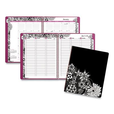 View larger image of Floradoodle Weekly/Monthly Professional Planner, Adult Coloring Artwork, 11 x 8.5, B/W Cover, 12-Month (Jan-Dec): 2023-2024