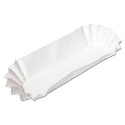 View larger image of Fluted Hot Dog Trays, 6 x 2 x 2, White, Paper, 500/Sleeve, 6 Sleeves/Carton