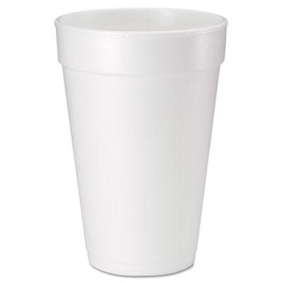 View larger image of Foam Drink Cups, 16 oz, White, 20/Bag, 25 Bags/Carton