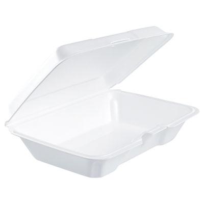 View larger image of Foam Hinged Lid Containers, 6.4w x 9.3d x 2.6h, White, 200/Carton