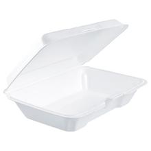 Foam Hinged Lid Containers, 6.4w x 9.3d x 2.6h, White, 200/Carton