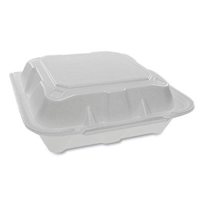 View larger image of Vented Foam Hinged Lid Container, Dual Tab Lock, 8.42 x 8.15 x 3, White, 150/Carton