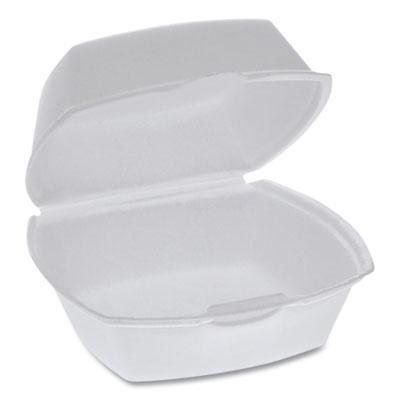 View larger image of Foam Hinged Lid Container, Single Tab Lock, 5.13 x 5.13 x 2.5, White, 500/Carton