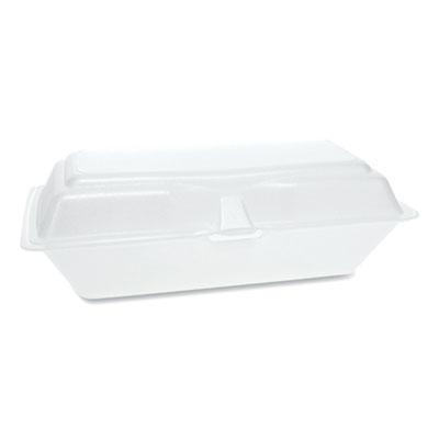 View larger image of Foam Hinged Lid Containers, Single Tab Lock Hoagie, 9.75 x 5 x 3.25, 1-Compartment, White, 560/Carton