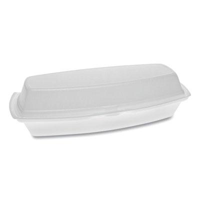 View larger image of Foam Hinged Lid Container, Single Tab Lock Hot Dog, 7.25 x 3 x 2, White, 504/Carton
