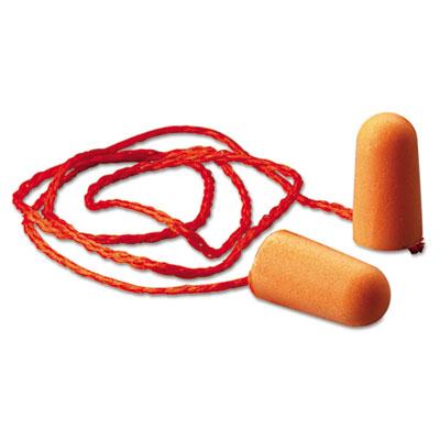 View larger image of Foam Single-Use Earplugs, Corded, 29NRR, Orange, 100 Pairs