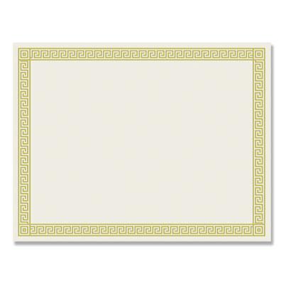 View larger image of Foil Border Certificates, 8.5 X 11, Ivory/gold With Channel Gold Border, 12/pack