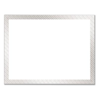 View larger image of Foil Border Certificates, 8.5 X 11, White/silver With Braided Silver Border,15/pack