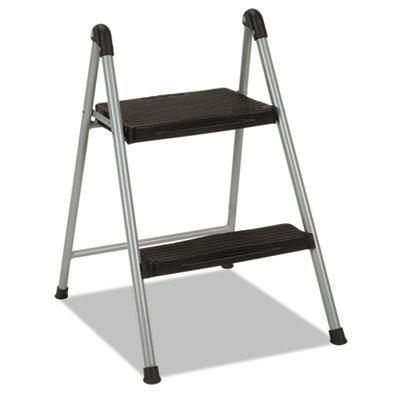 View larger image of Folding Step Stool, 2-Step, 200 lb Capacity, 16.9" Working Height, Platinum/Black