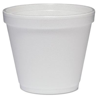 View larger image of Food Containers, Squat, 8 oz, White, Foam, 1,000/Carton
