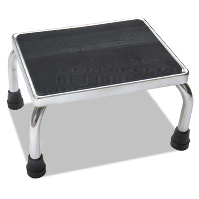 View larger image of Foot Stool, 1-Step, 350 lb Capacity, 16 x 12 x 8.25, Steel, Chrome/Black Mat