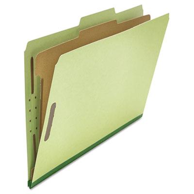View larger image of Four-Section Pressboard Classification Folders, 2" Expansion, 1 Divider, 4 Fasteners, Legal Size, Green Exterior, 10/Box