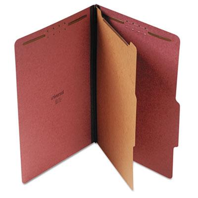 View larger image of Four-Section Pressboard Classification Folders, 2" Expansion, 1 Divider, 4 Fasteners, Legal Size, Red Exterior, 10/Box