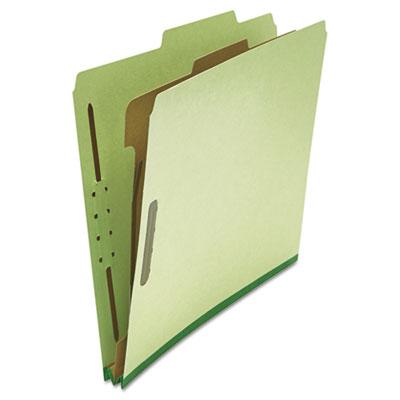 View larger image of Four-Section Pressboard Classification Folders, 2" Expansion, 1 Divider, 4 Fasteners, Letter Size, Green Exterior, 10/Box