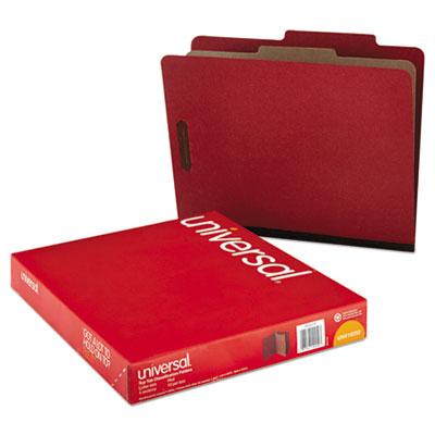 View larger image of Four-Section Pressboard Classification Folders, 2" Expansion, 1 Divider, 4 Fasteners, Letter Size, Red Exterior, 10/Box