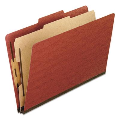 View larger image of Four-Section Pressboard Classification Folders, 2" Expansion, 1 Divider, 4 Fasteners, Legal Size, Red Exterior, 10/Box