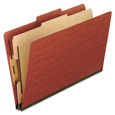 View larger image of Four-Section Pressboard Classification Folders, 2" Expansion, 1 Divider, 4 Fasteners, Letter Size, Red Exterior, 10/Box