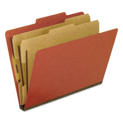 View larger image of Six-Section Pressboard Classification Folders, 2" Expansion, 2 Dividers, 6 Bonded Fasteners, Letter Size, Red Exterior, 10/BX