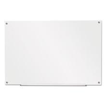 Frameless Glass Marker Board, 36 x 24, White Surface