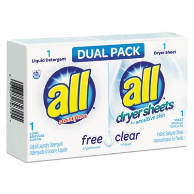 View larger image of Free Clear HE Liquid Laundry Detergent/Dryer Sheet Dual Vend Pack, 100/Ctn