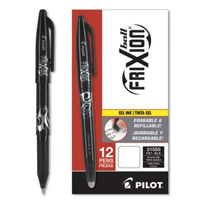 View larger image of FriXion Ball Erasable Gel Pen, Stick, Fine 0.7 mm, Black Ink, Black/White Barrel