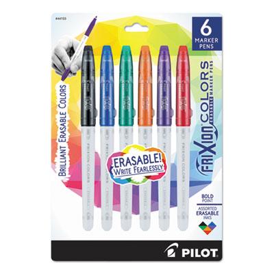 View larger image of FriXion Colors Erasable Stick Marker Pen, 2.5 mm, Assorted Ink, White Barrel, 6/Pack